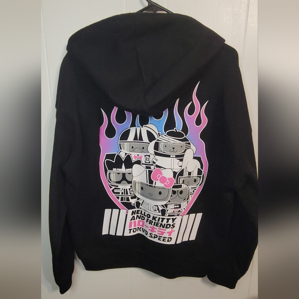 Black Hello Kitty Hoodie with Graphic Design, Size 19 XXL 602
